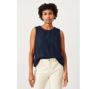 Equipment Femme Denim Back Button Tank Medium‎